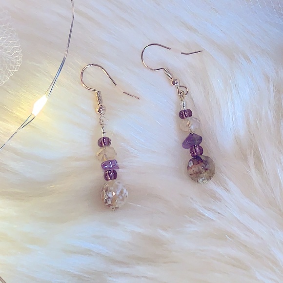 New Beautifully Handcrafted Beaded Dangle Earrings w/Natural Healing Properties - Picture 6 of 13